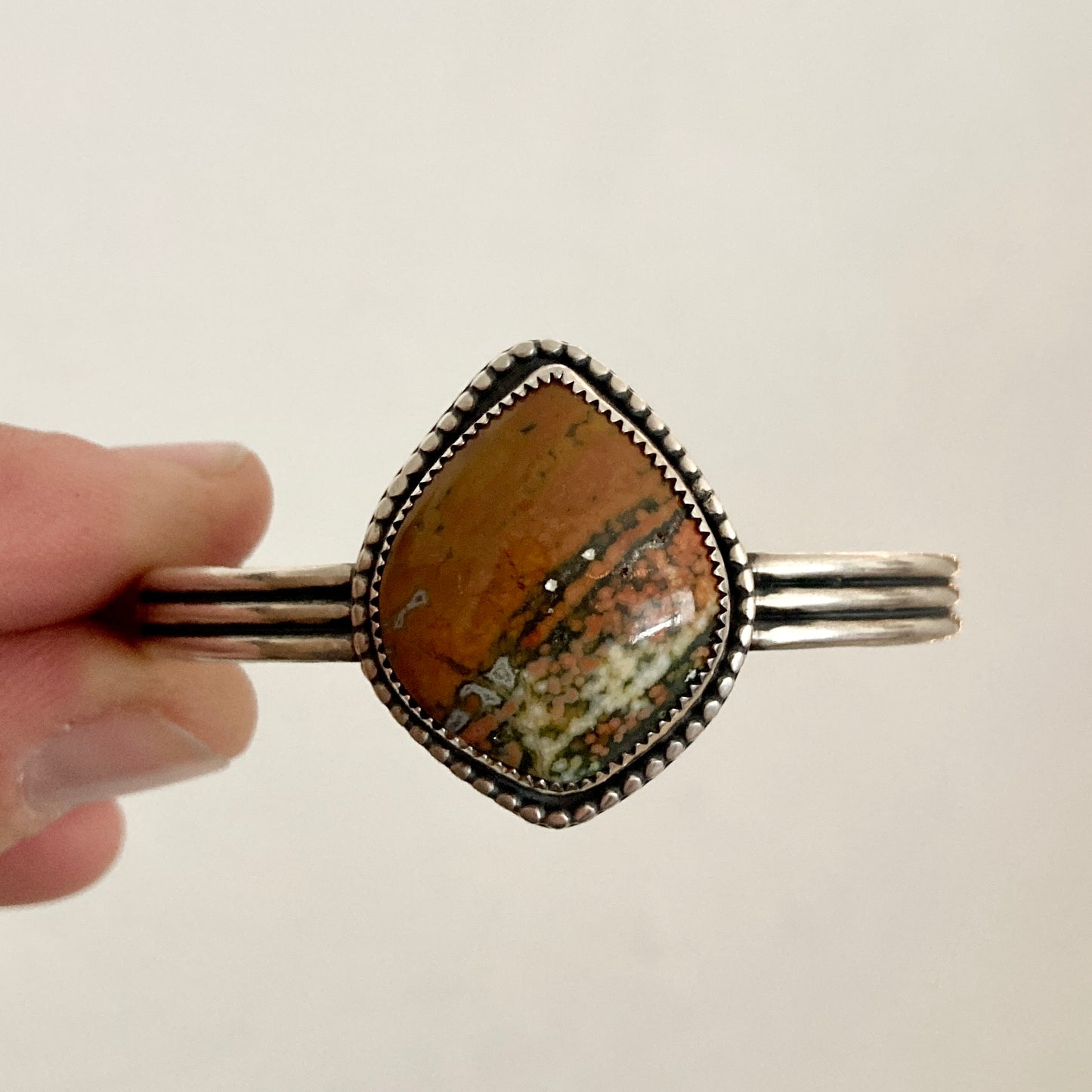 "Pumpkin" Ocean Jasper Cuff