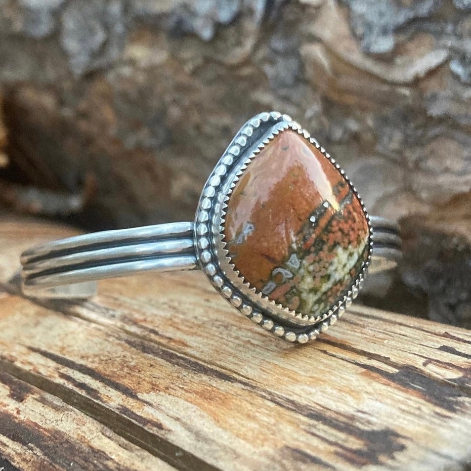 "Pumpkin" Ocean Jasper Cuff